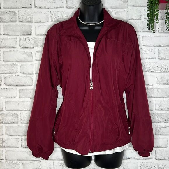 Napa Valley Vintage 90’s Burgundy Wind Breaker Jacket Coat Size Small - Picture 1 of 6